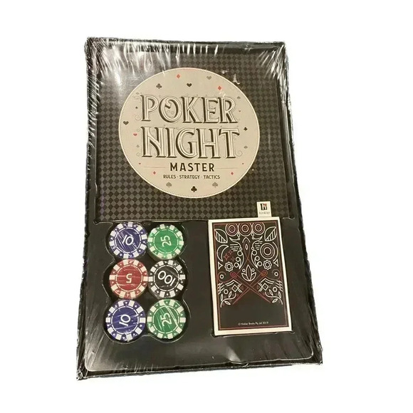 Poker Night Master Kit Rules Strategy Playing Cards and‎ Poker Chips Game - Picture 1 of 6